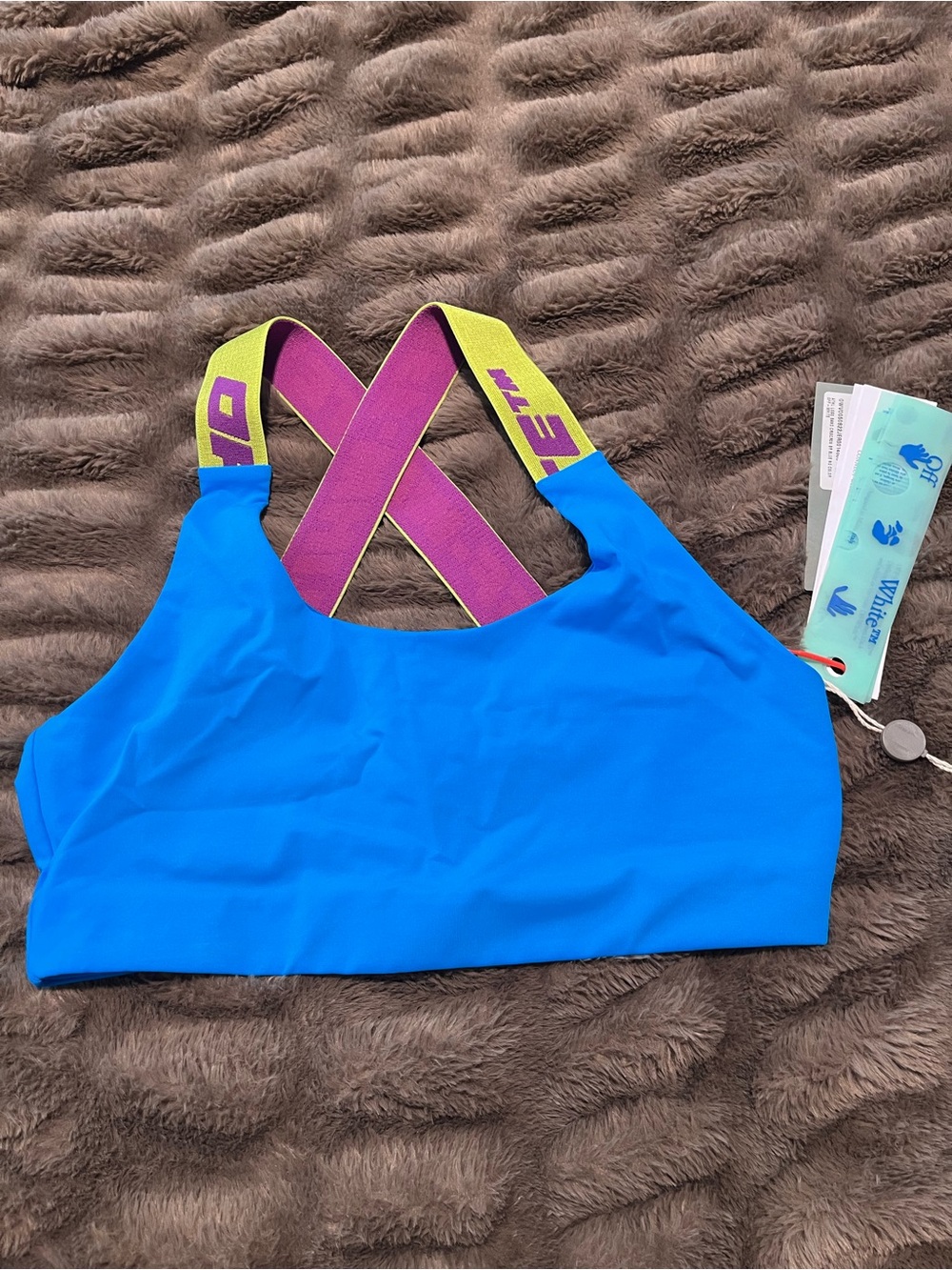 Off White Logo Band Crisscross Top
